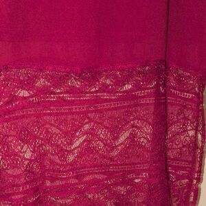 Magenta Slip Dress with Lace Hem- Material Girl